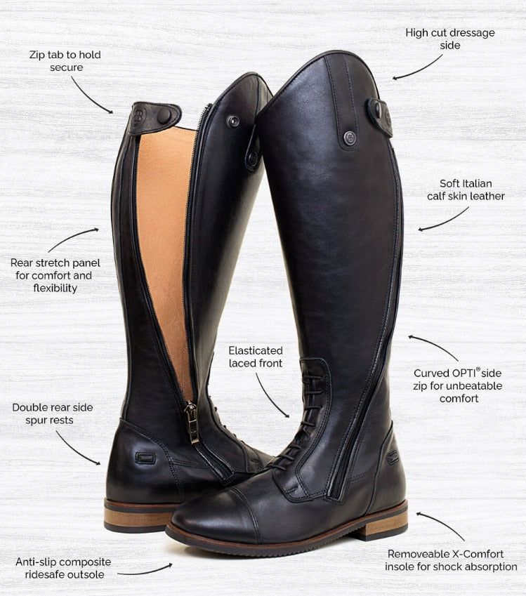Graceland Long Riding Field Boots - Black - Image 3