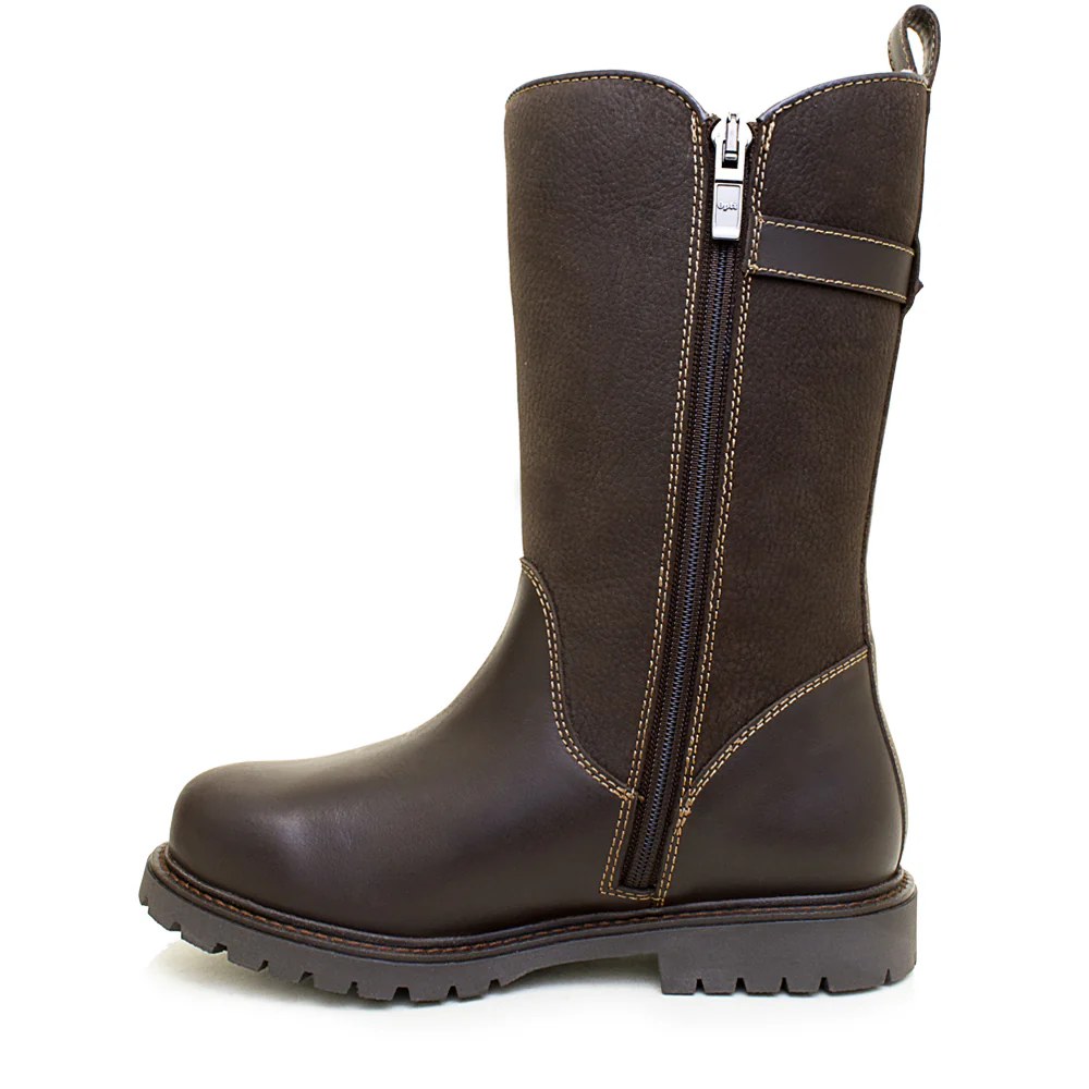 Quebec Waterproof Zip-up Wool Lined Boots - Brown - Image 4