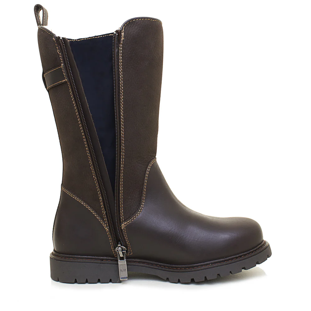 Quebec Waterproof Zip-up Wool Lined Boots - Brown - Image 5