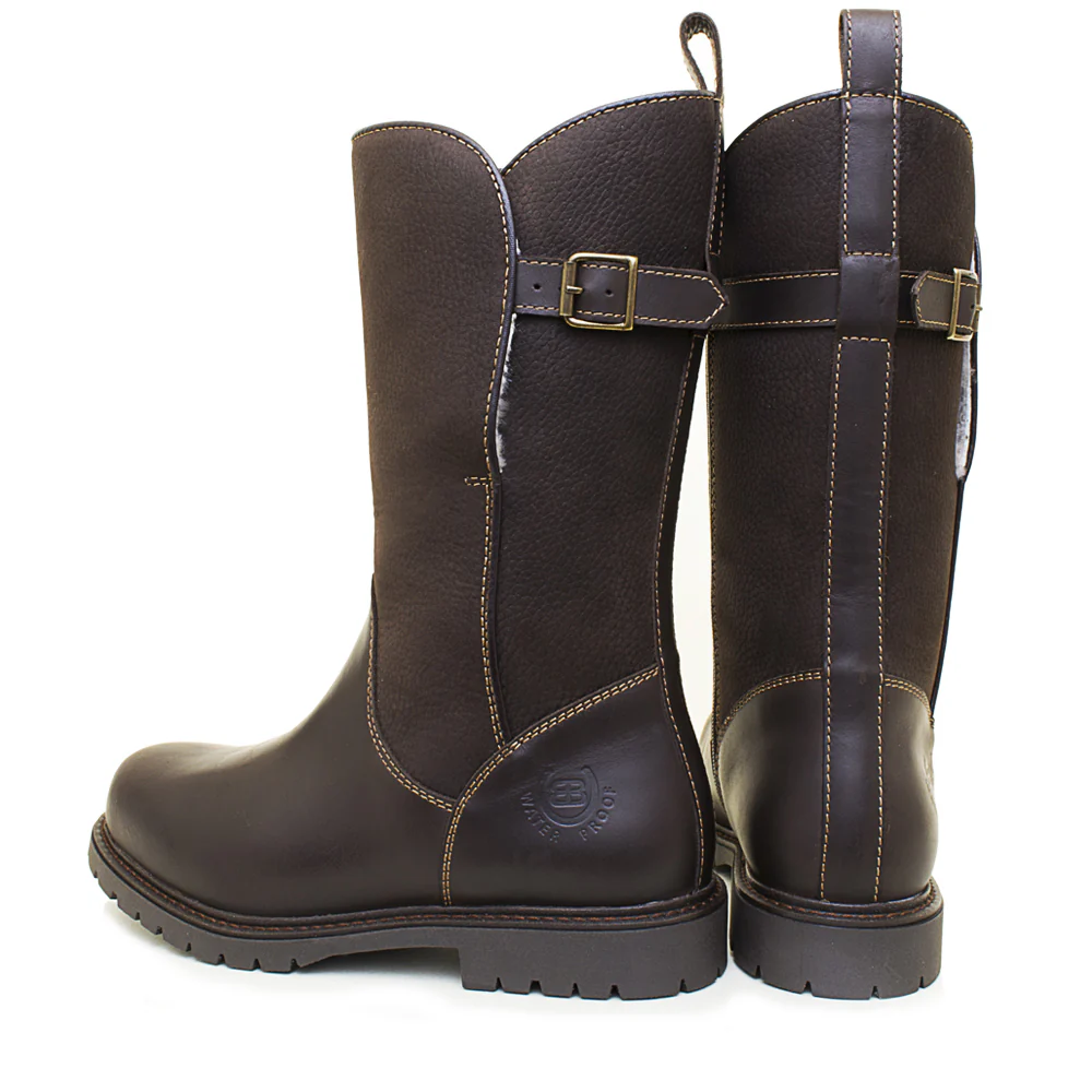 Quebec Waterproof Zip-up Wool Lined Boots - Brown - Image 6
