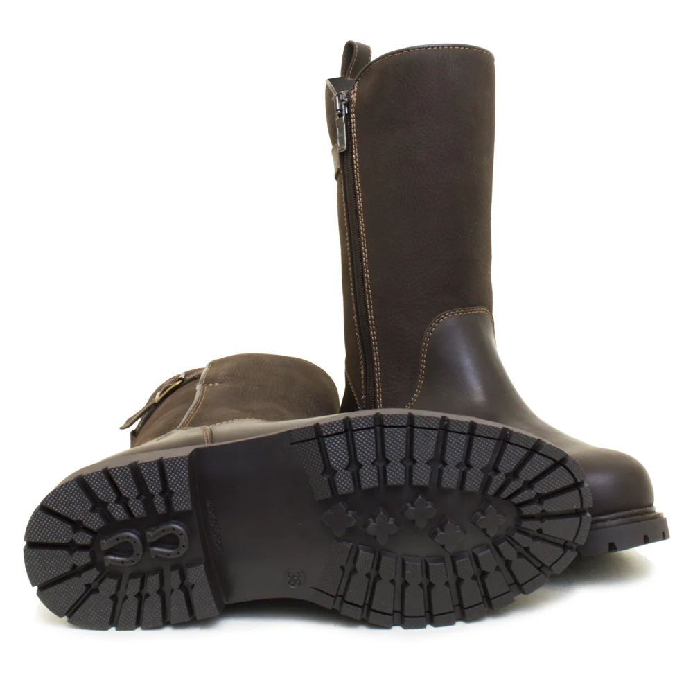 Quebec Waterproof Zip Up Mid Calf Boots - Brown - Image 7