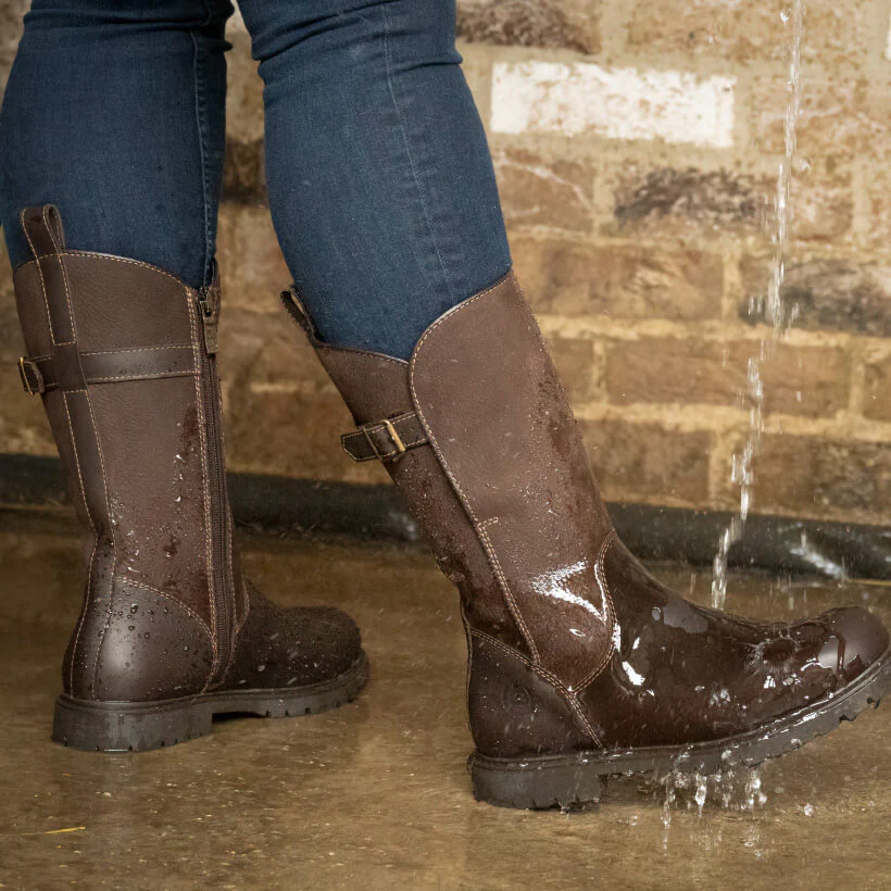 Quebec Waterproof Zip Up Mid Calf Boots - Brown - Image 8