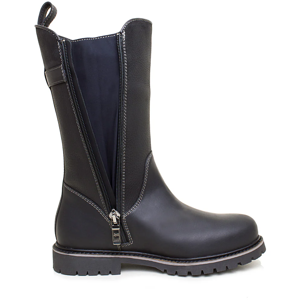 Quebec Waterproof Zip Up Mid Calf Boots - Black - Image 3