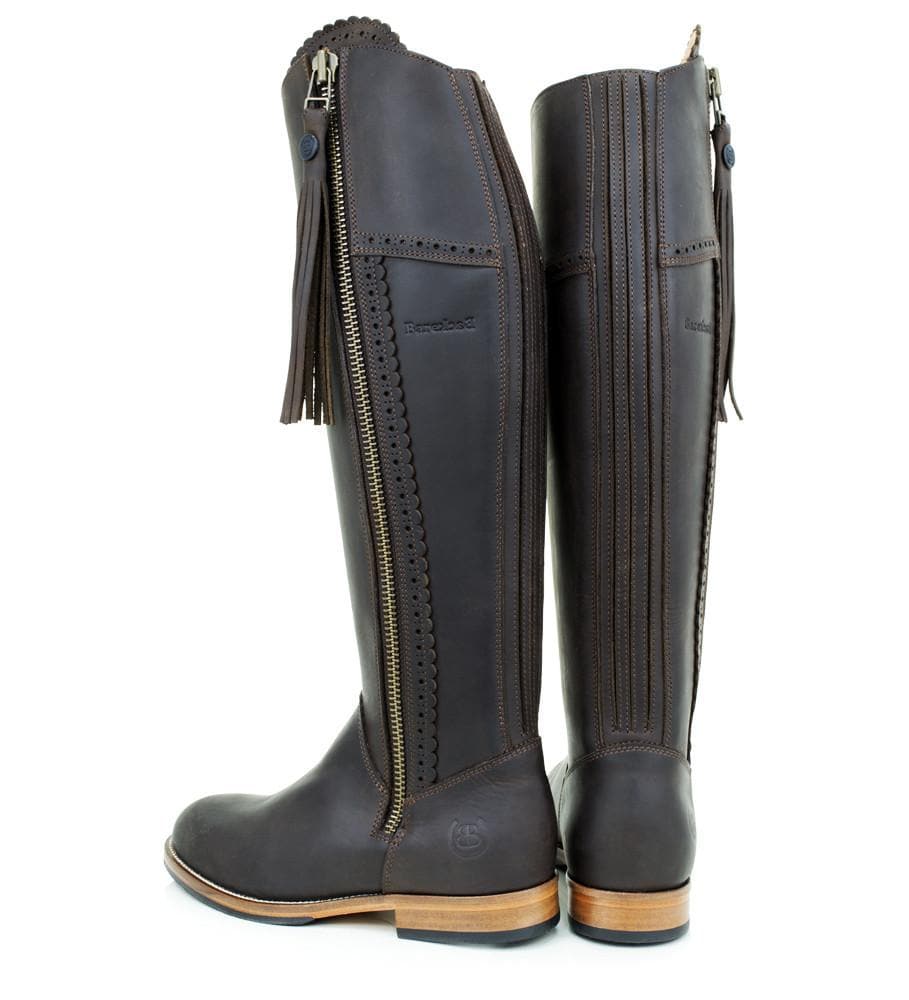 Sovereign Waxed Leather Boots with Tassel - Brown - Size 37 Only - Image 4