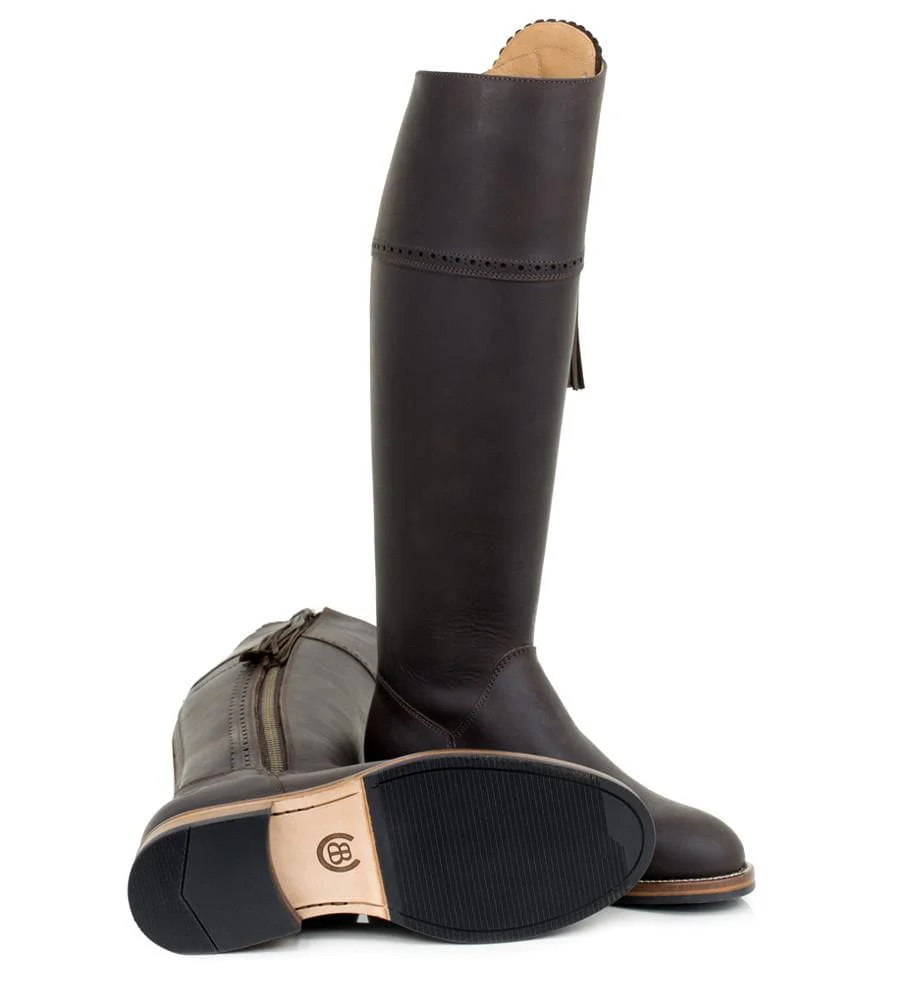 Sovereign Waxed Leather Boots with Tassel - Brown - Size 37 Only - Image 5